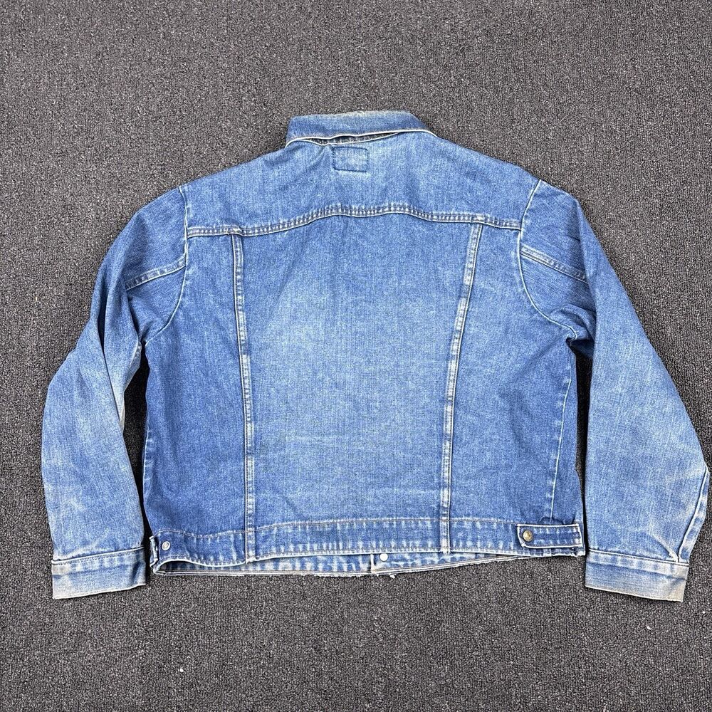 Saddle King Western Jean Jacket Denim Button Medium Wash Mens Size XL - Picture 5 of 5